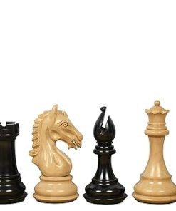 Derby Knight Staunton Double Weighted Chess Pieces in Ebonized Boxwood