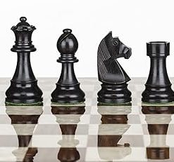 Classic Wooden Chess Pieces Weighted Felted King Collector Edition 3.75