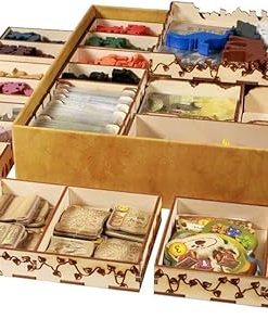 Everdell Board Game Box Organizer – Adjustable Wood Storage for Tokens