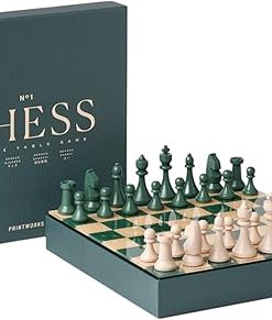 Classic Green Wooden Chess Set with Acrylic Board for All Ages