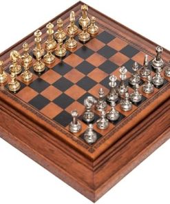Little Italy Magnetic Mini Chess Set with 24k Gold Silver Plated Chessmen