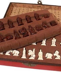 Vintage Chinese Xiangqi Chess Set Terracotta Warrior Travel Game 32 Pieces 2