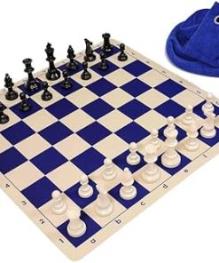 Wholesale Chess Triple Weighted Staunton Silicone Chess Set Blue 2