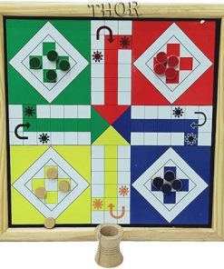 Handmade 2 in 1 Wooden Magnetic Ludo and Snake Ladders Board Game Set