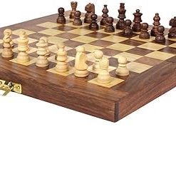 Handmade Classic Foldable Wooden Chess Board Game 12 Inch Size