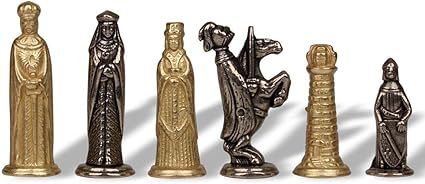 Medieval Metal Chess Set by Italfama | Small Classic Design Medieval Metal Chess Set by Italfama | Small Classic Design
