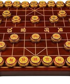 Strategy Board Games Xiangqi Chinese Chess Set High Class Material with Folding Board, for 2 Players (Size : 5cm/2″)