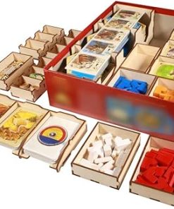 Catan Game Organizer Wooden Box with Multiple Trays for Easy Storage