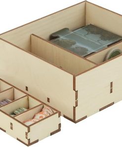 Arkham Horror 3rd Edition Game Organizer Birch Wood Storage Box Trays 2