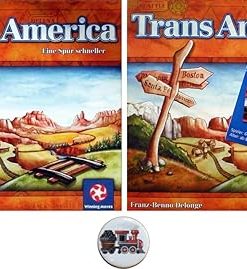 Transamerica Base Game Vexation Expansion and Train Button Bundle
