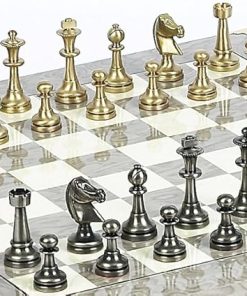 Bello Stefano Chessmen and Greenwich Chess Board from Italy