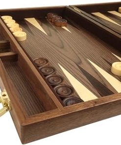 15 Inch Wood Backgammon Set With Burlwood Game Board 2