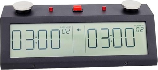 Professional Tournament TapNset Pro Chess Clock Black Metal Case
