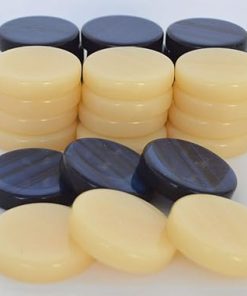 30 Blue and Ivory Acrylic Backgammon Chips for 2 Players Age 9 Plus 2