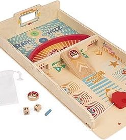 Janod Wooden Shuffleboard Game for 4 Players Ages 6 and Up J02081