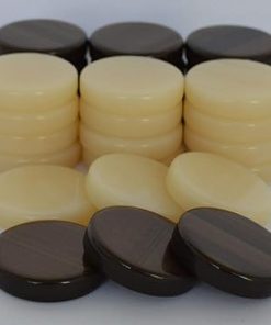 30 Acrylic Backgammon Checkers Chips Brown and Ivory 1.4 Inches 2