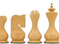 Stained Wood Weighted Chess Set with Hour Glass Design 2