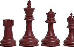 Reykjavik Plastic Chess Set – 3.75″ King Pieces in Red and White 2