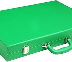 19 Inch Premium Backgammon Set Green Board with White and Green Points 2