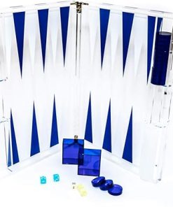 Bello New York’s Luxury Large Acrylic Backgammon Set 18 1/2″ Blue
