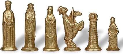 Medieval Metal Chess Set by Italfama | Small Classic Design 2 Medieval Metal Chess Set by Italfama | Small Classic Design - Image 2