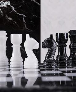 Handmade 12 Inch Marble Chess Set with Storage Box for 2 Players 2