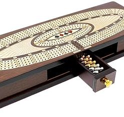 Continuous Cribbage Board Box in Wenge Wood Maple with Sliding Lids