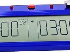Professional Tournament TapNset Pro Chess Clock Blue Metal Case