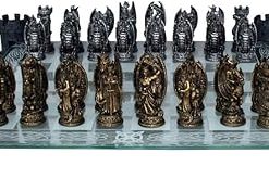 Kingdom of the Dragon Chess Set by Nemesis Now 43cm Bronze
