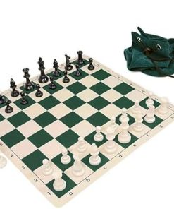 Triple Weighted Staunton Silicone Chess Set in Green Color