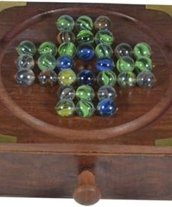 Handcrafted Wooden Solitaire Game Classic Board for All Ages