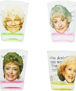 Golden Girls Monopoly Game Shot Glass 4-Pack and Enamel Pins Bundle 2