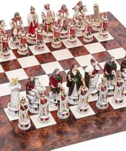 Bello Collezioni Pisa Venice Alabaster Chessmen Set with Luxury Board