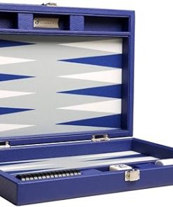 Premium 13-Inch Indigo Blue Travel Backgammon Set for Easy Play