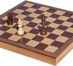 Wooden Folding Chess Set Oak Board with 2.75-Inch King for Adults 2