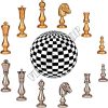 Tuscan Alabaster Fruit Wood Chess Board Italy 419AW New Condition 4