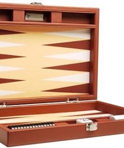 Premium 13 Inch Backgammon Set Travel Size Desert Brown Board