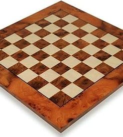 Elm Root Maple Deluxe Chess Board 723R Made in Italy