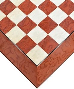 18 Inch Spanish Veneer Chess Board Red Ash Burl Maple Gloss Gift