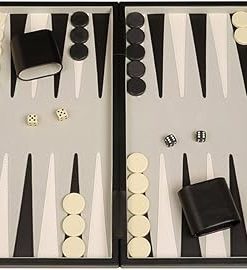 Deluxe Backgammon Set 18 Inch Classic Board with Black Case