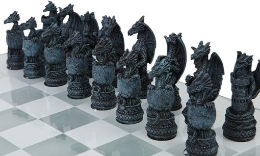 Dragon Chess Set by Nemesis Now 43cm Black Color - Image 2