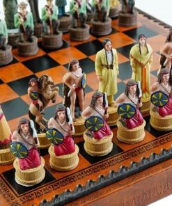 American West Chessmen Cowboys and Indians with Marcello Chess Board 2