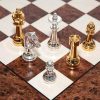 Little Italy Magnetic Mini Chess Set with 24k Gold Silver Plated Chessmen 3
