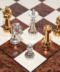 Bello Collezioni Solid Brass Luxury Staunton Chessmen with 24k Gold Plating