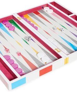 Jonathan Adler Rainbow Checkerboard Backgammon Game Set