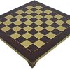 Minoan Brass Nickel Chess Set in a Wooden Case with Red Brass Board 4