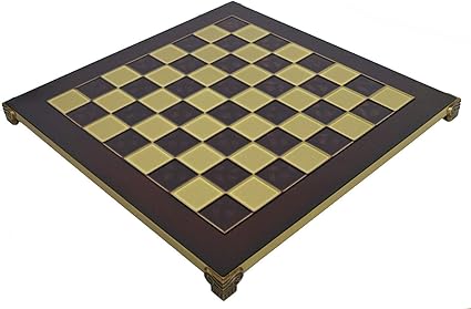 Brass and Red Chess Board with 1.375 Inch Squares for Deluxe Play Brass and Red Chess Board with 1.375 Inch Squares for Deluxe Play