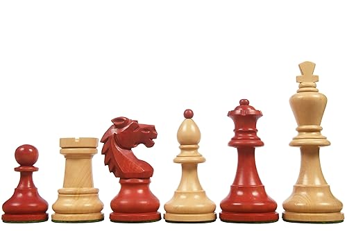 Tournament Special Edition Reproduced Vintage 1950’s Circa Bohemia Staunton Series German Chess Pieces in Stained Crimson Boxwood – 3.9″ King with 2 Extra Queens Tournament Special Edition Reproduced Vintage 1950's Circa Bohemia Staunton Series German Chess Pieces in Stained Crimson Boxwood - 3.9" King with 2 Extra Queens