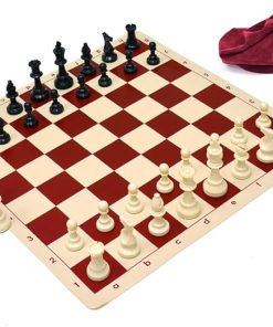 Wholesale Triple Weighted Staunton Silicone Chess Set in Red