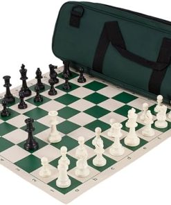 Forest Green Deluxe Chess Set – Solid Plastic Combination Set